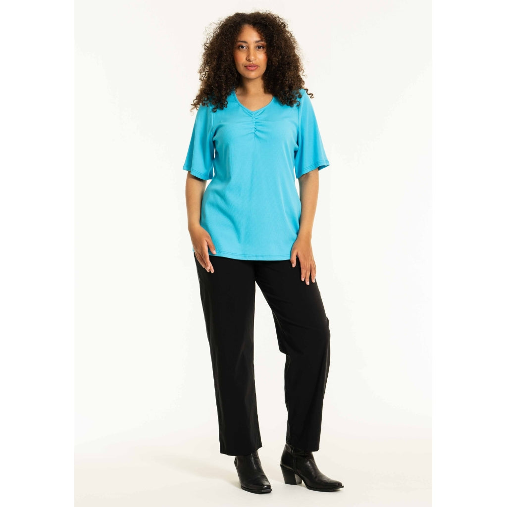 Studio SBetri rib T-Shirt T-Shirt Turquoise