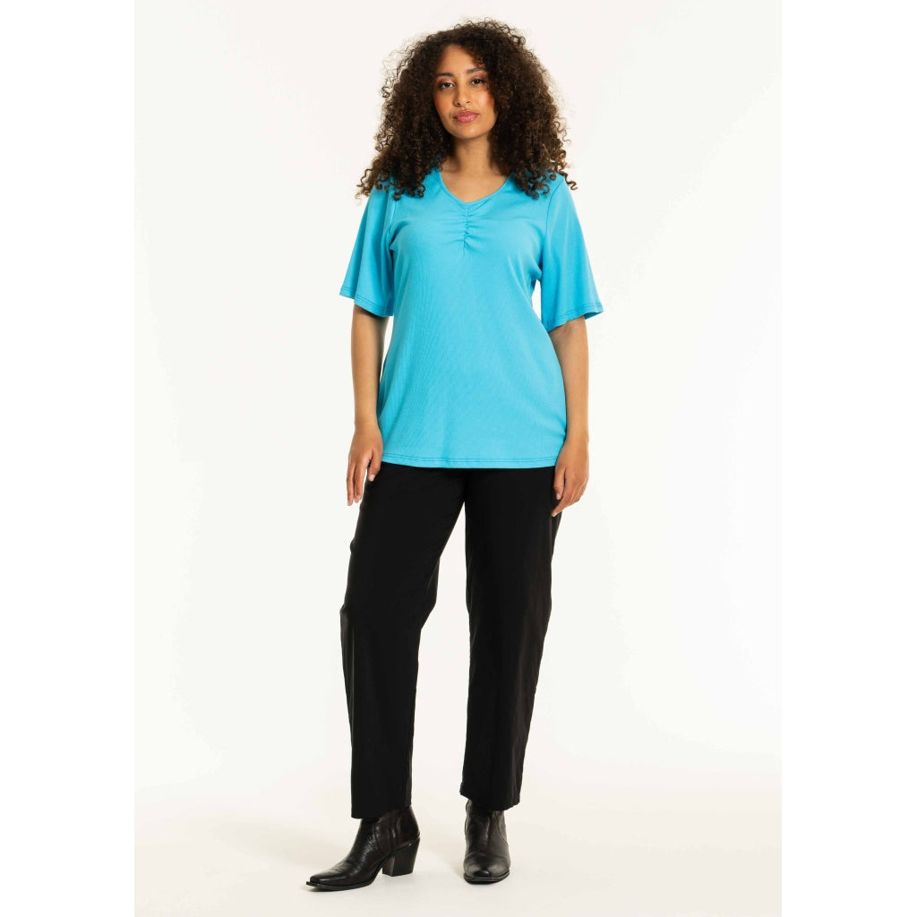 Studio SBetri rib T-Shirt T-Shirt Turquoise