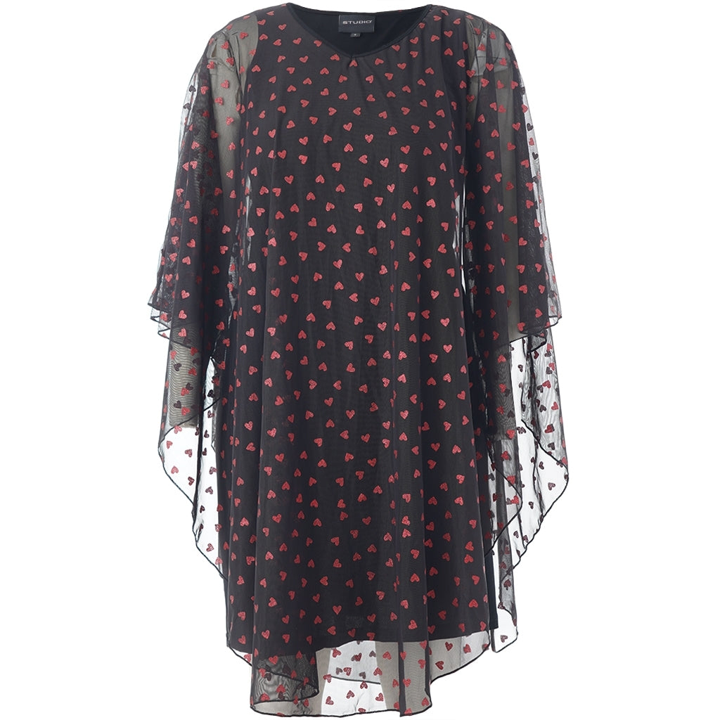 Studio SBianca Dress Dress Black with red hearts