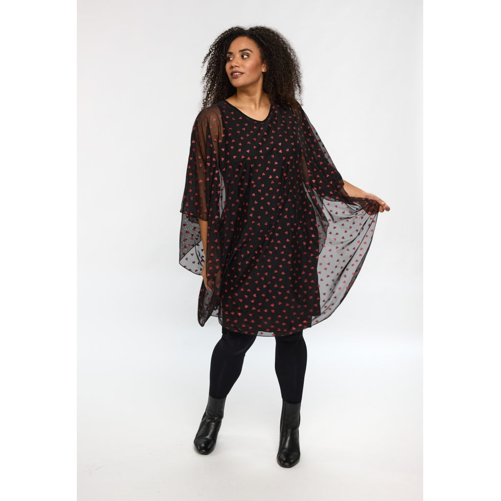 Studio SBianca Dress Dress Black with red hearts