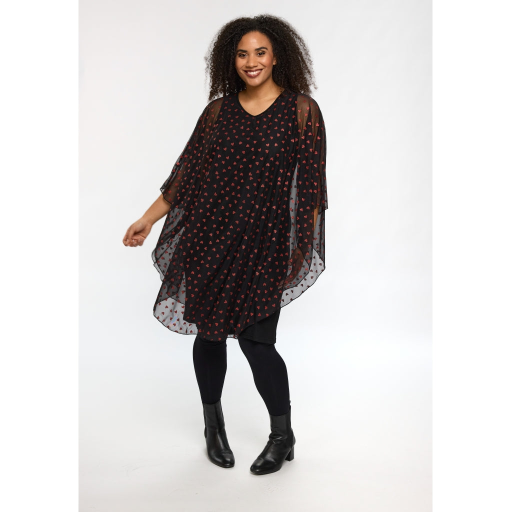 Studio SBianca Dress Dress Black with red hearts