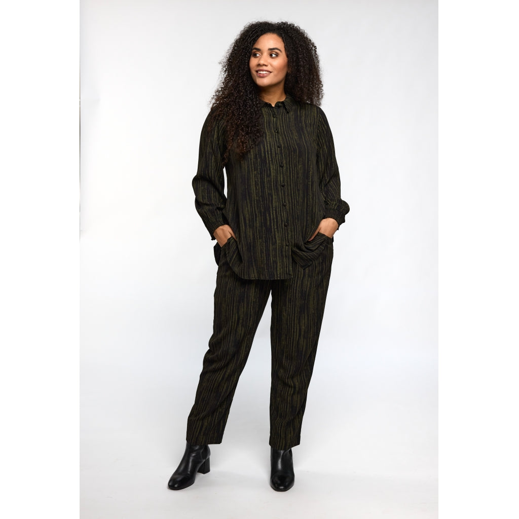 Studio SBitta Shirt Shirt Black with green stripes