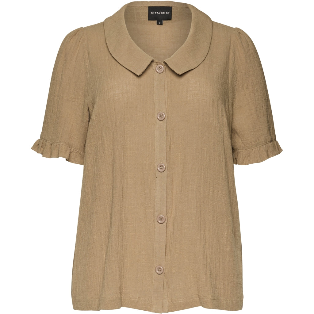 Studio SBridget shirt jacket with short sleeve Shirt Jacket Sand