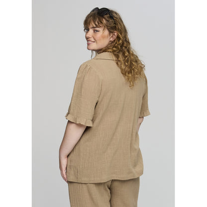 Studio SBridget shirt jacket with short sleeve Shirt Jacket Sand