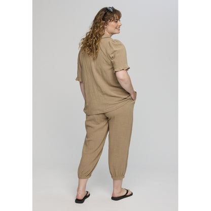 Studio SBridget shirt jacket with short sleeve Shirt Jacket Sand