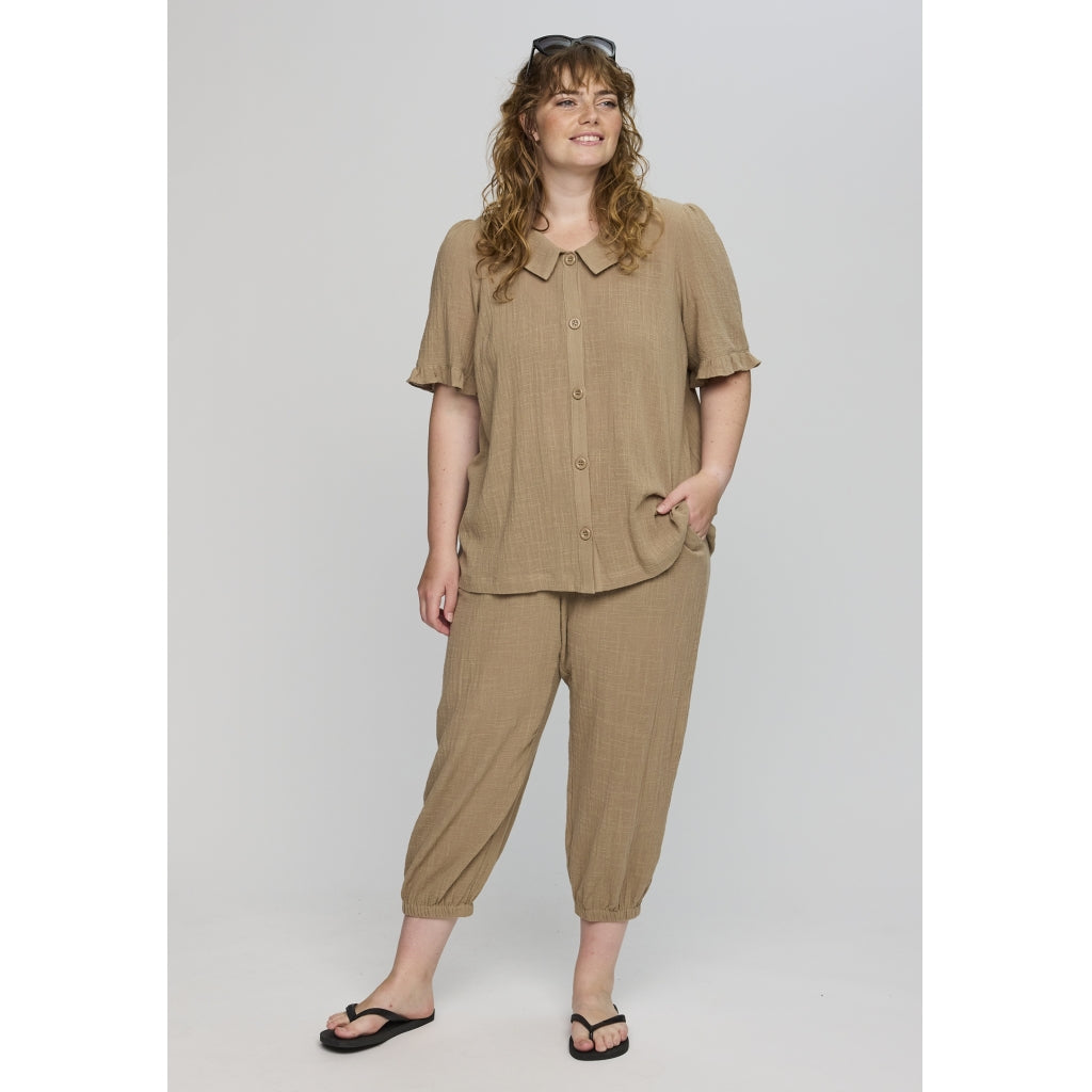 Studio SBridget shirt jacket with short sleeve Shirt Jacket Sand