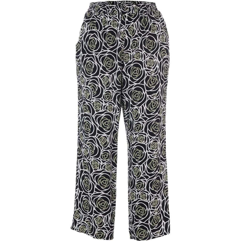 Studio SChristine Trousers WITHOUT elastic in legs Trousers Zebra with green flower