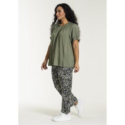 Studio SChristine Trousers WITHOUT elastic in legs Trousers Zebra with green flower