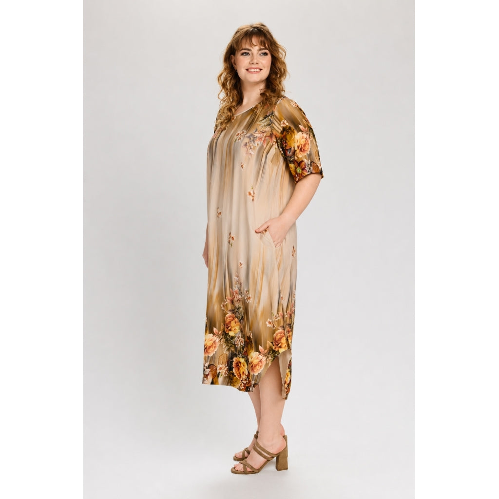 Studio SCosima Long Dress Dress Sand board with flowers