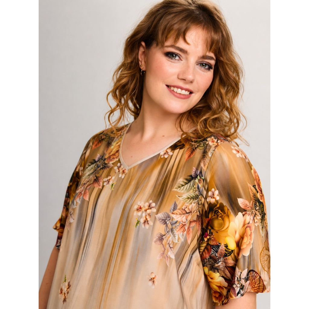 Studio SCosima Long Dress Dress Sand board with flowers