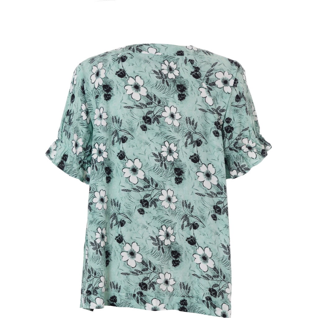 Studio SDasie Blouse Blouse Dusty green with black flowers