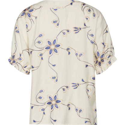Studio SDasie Blouse Blouse Sand with blue embroidery
