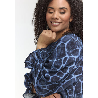 Studio SDasie Blouse with long sleeve Blouse Blue giraf