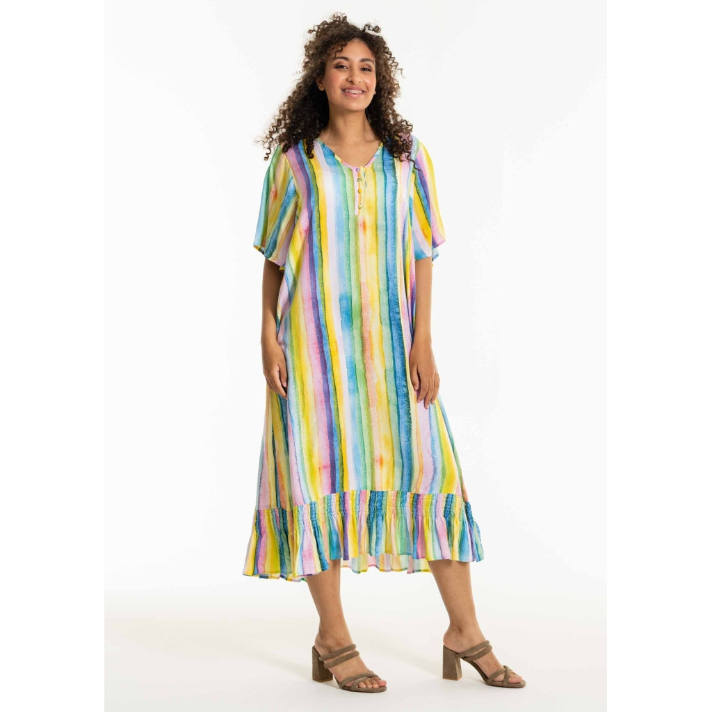 Studio SDidia Dress Dress Green/yellow stripes