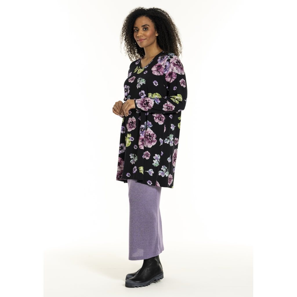 Studio SDitte Tunic Tunic Black with purple flowers