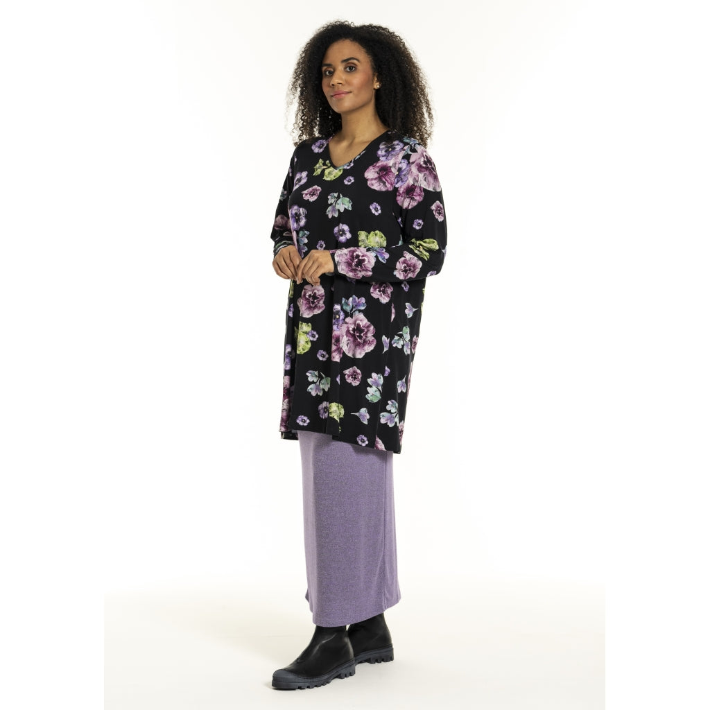 Studio SDitte Tunic Tunic Black with purple flowers