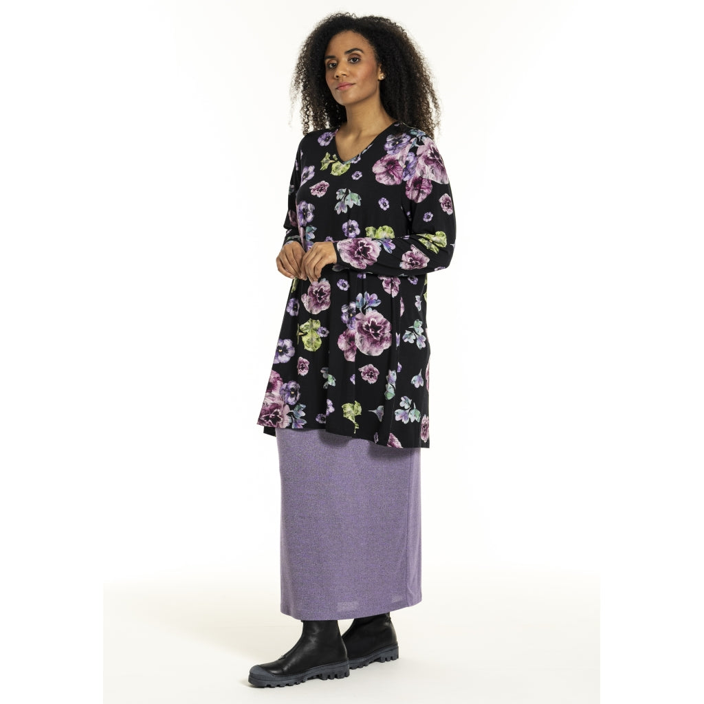 Studio SDitte Tunic Tunic Black with purple flowers