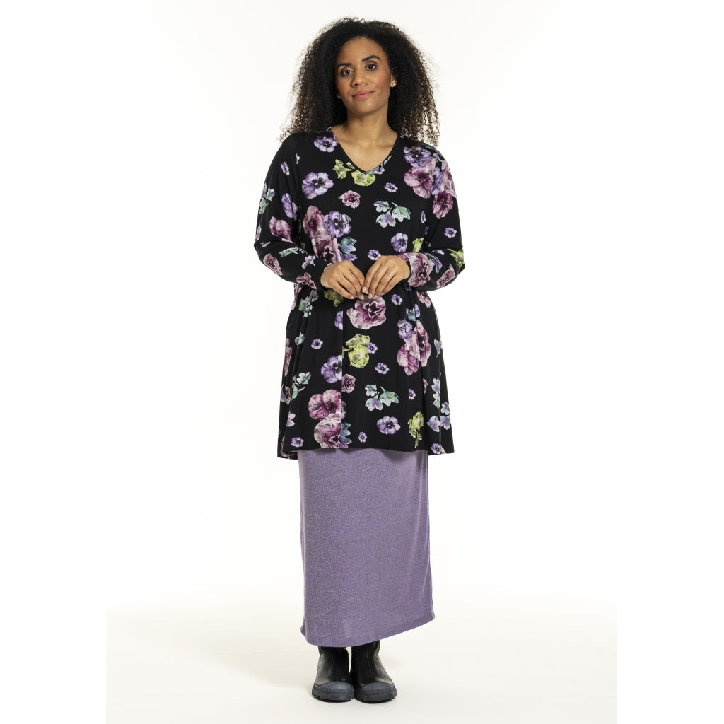 Studio SDitte Tunic Tunic Black with purple flowers