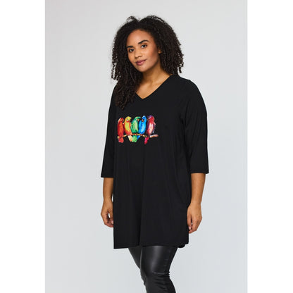 Studio SDitte Tunic Tunic Black with bird print