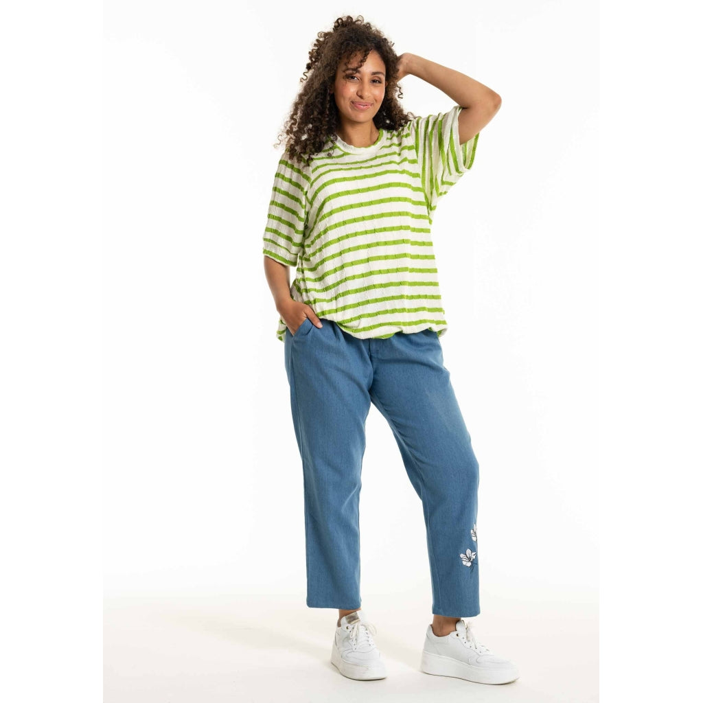 Studio SDorette Blouse Blouse Green/White Stripes