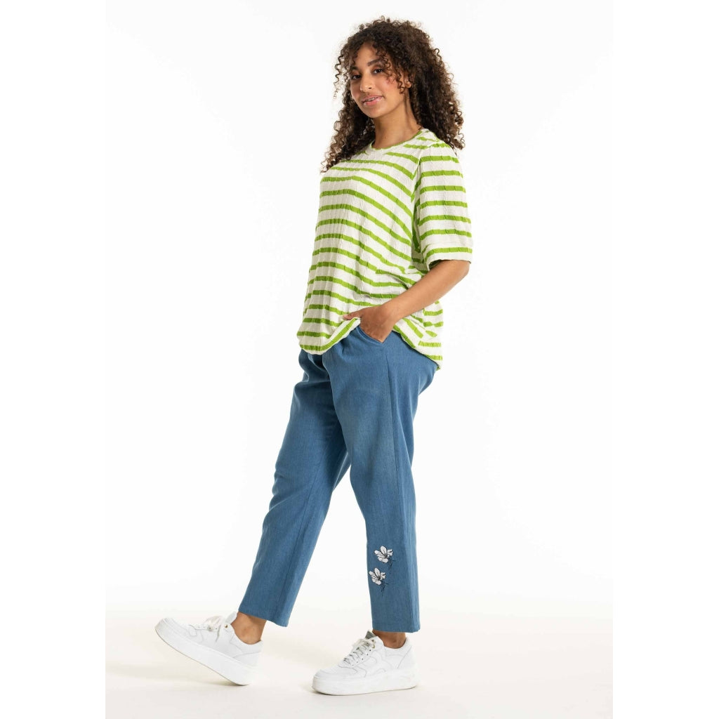 Studio SDorette Blouse Blouse Green/White Stripes