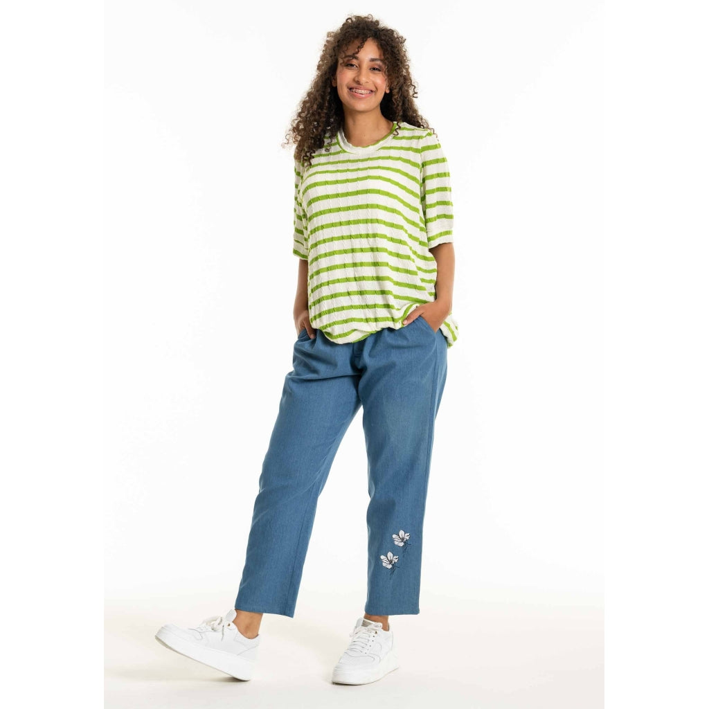 Studio SDorette Blouse Blouse Green/White Stripes