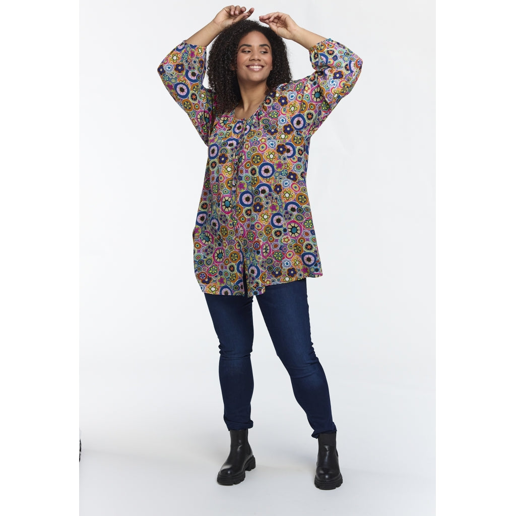 Studio SDorine Tunic with long sleeve Tunic Circle multicolor print