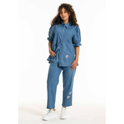 Studio SDung Denim Blouse Dress Denim Blue