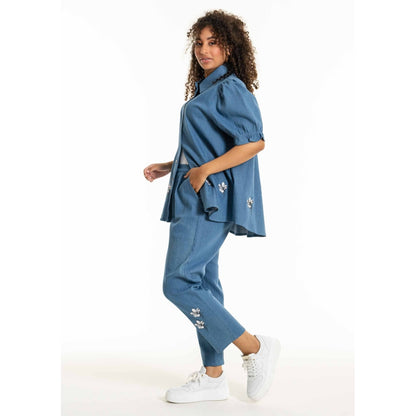 Studio SDung Denim Blouse Dress Denim Blue