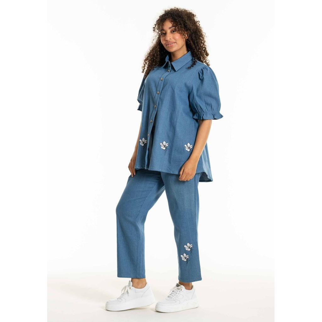 Studio SDung Denim Blouse Dress Denim Blue