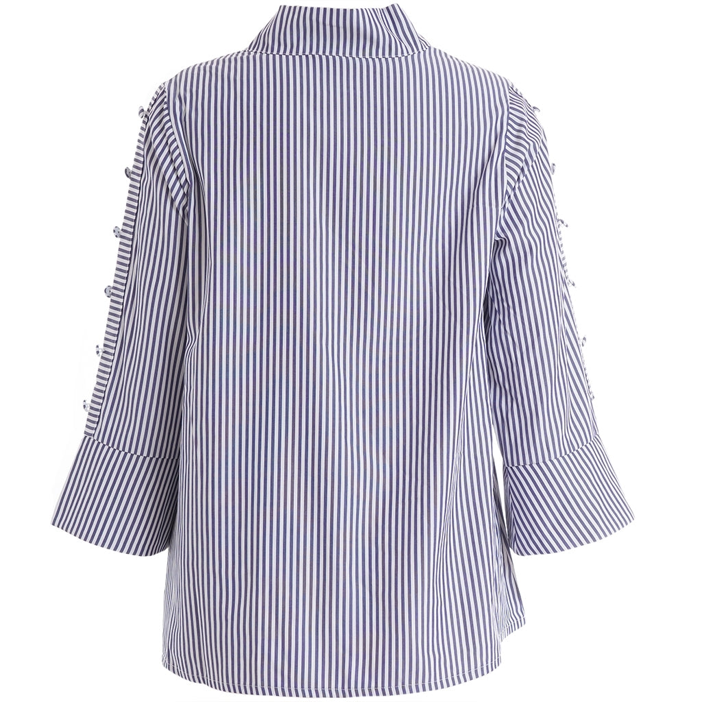 Studio SEllen Blouse with stripes Blouse Blue/White stripe