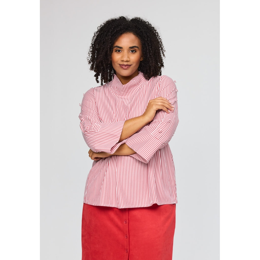 Studio SEllen Blouse with stripes Blouse Red/White stripe