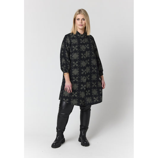 Studio SEmilie Shirt Shirt Black/Grey with white dot flowers