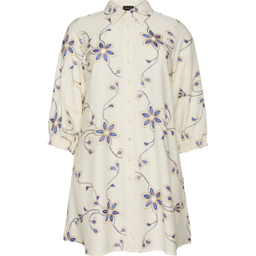 Studio SEmilie Shirt Shirt Sand with blue embroidery