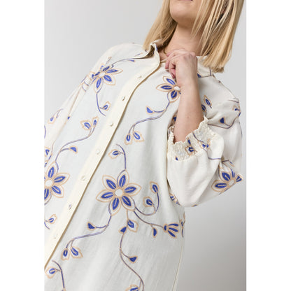 Studio SEmilie Shirt Shirt Sand with blue embroidery