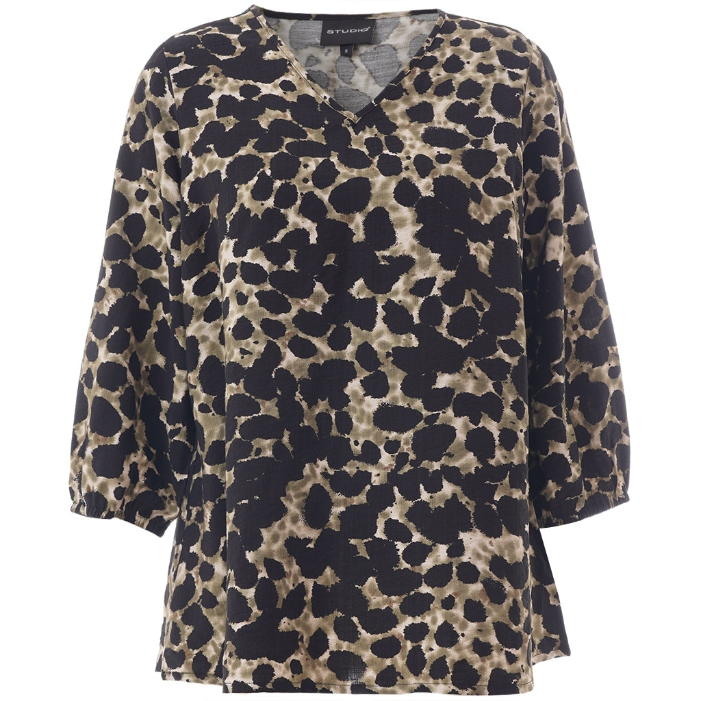Studio SEmmy Blouse Blouse Black with green clouds