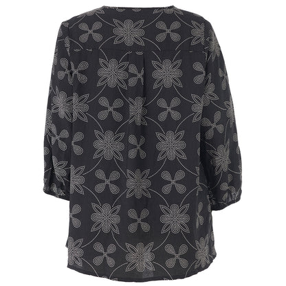 Studio SEmmy Blouse Blouse Black/Grey with white dot flowers