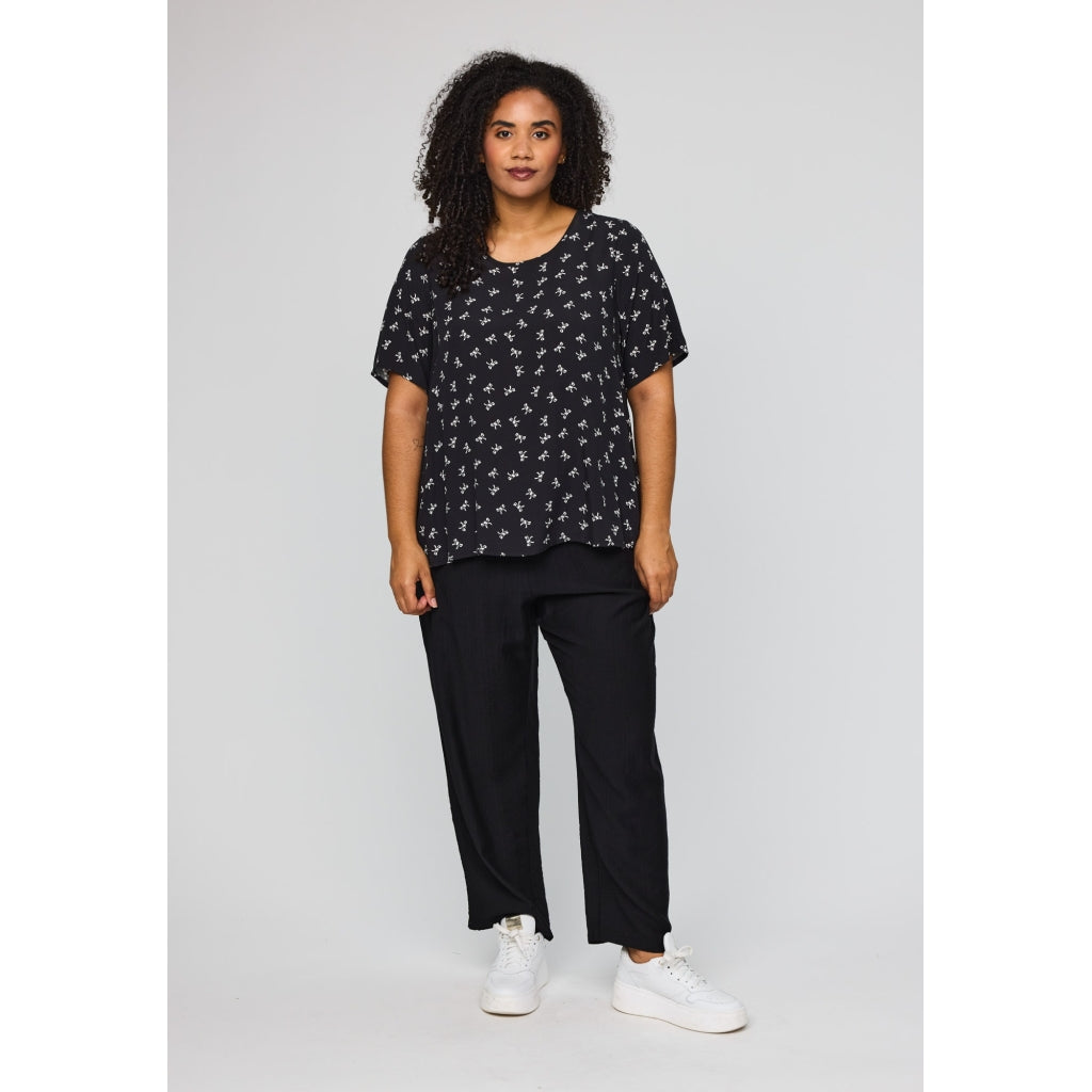 Studio SEsther Blouse Blouse Black with white