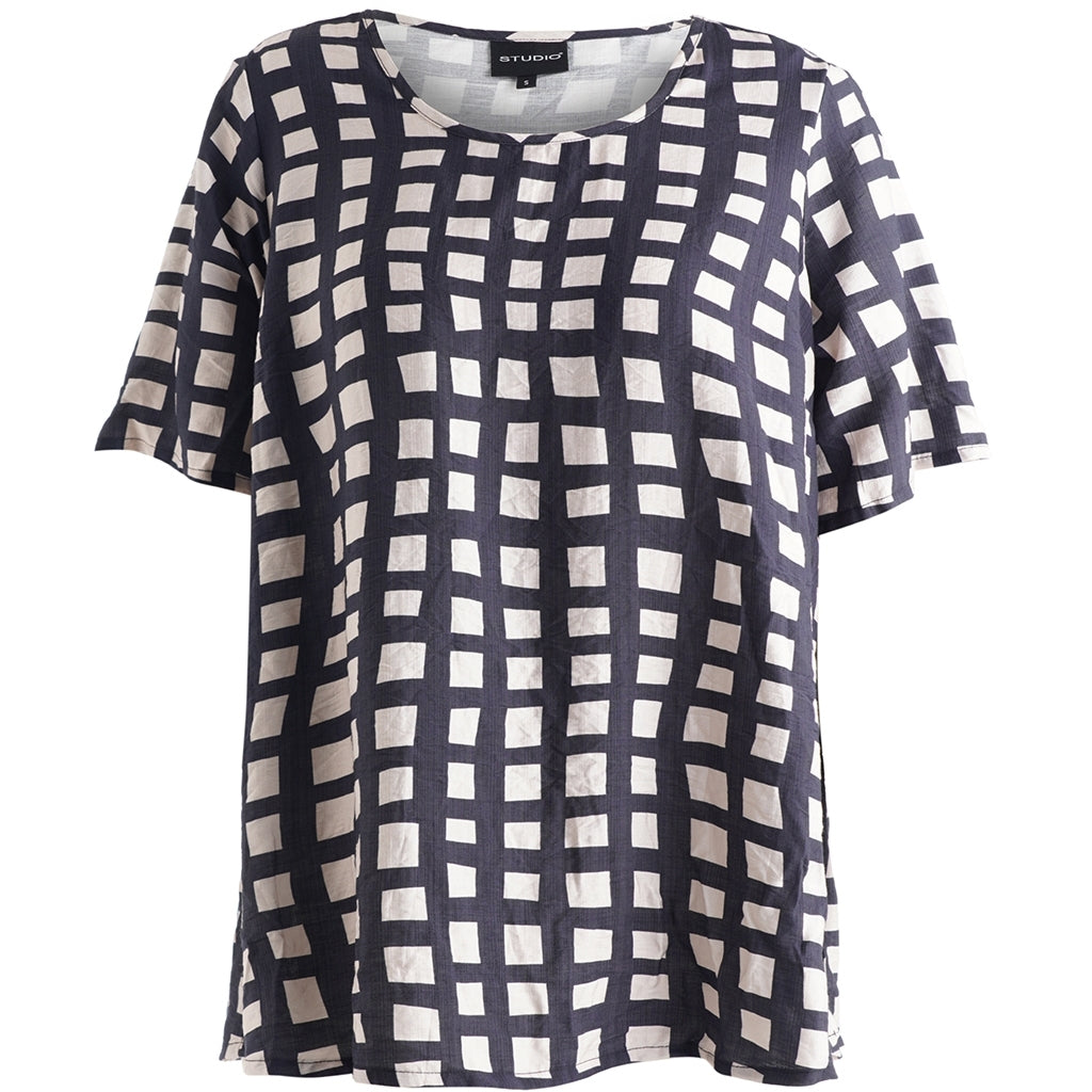 Studio SEsther Blouse Blouse Black with sand checks