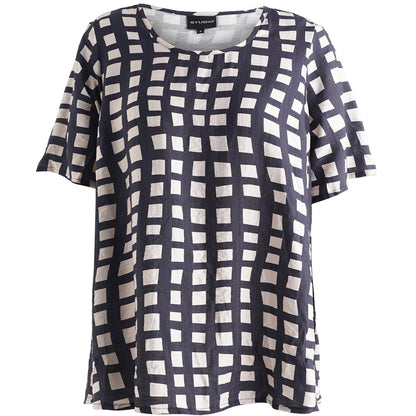 Studio SEsther Blouse Blouse Black with sand checks