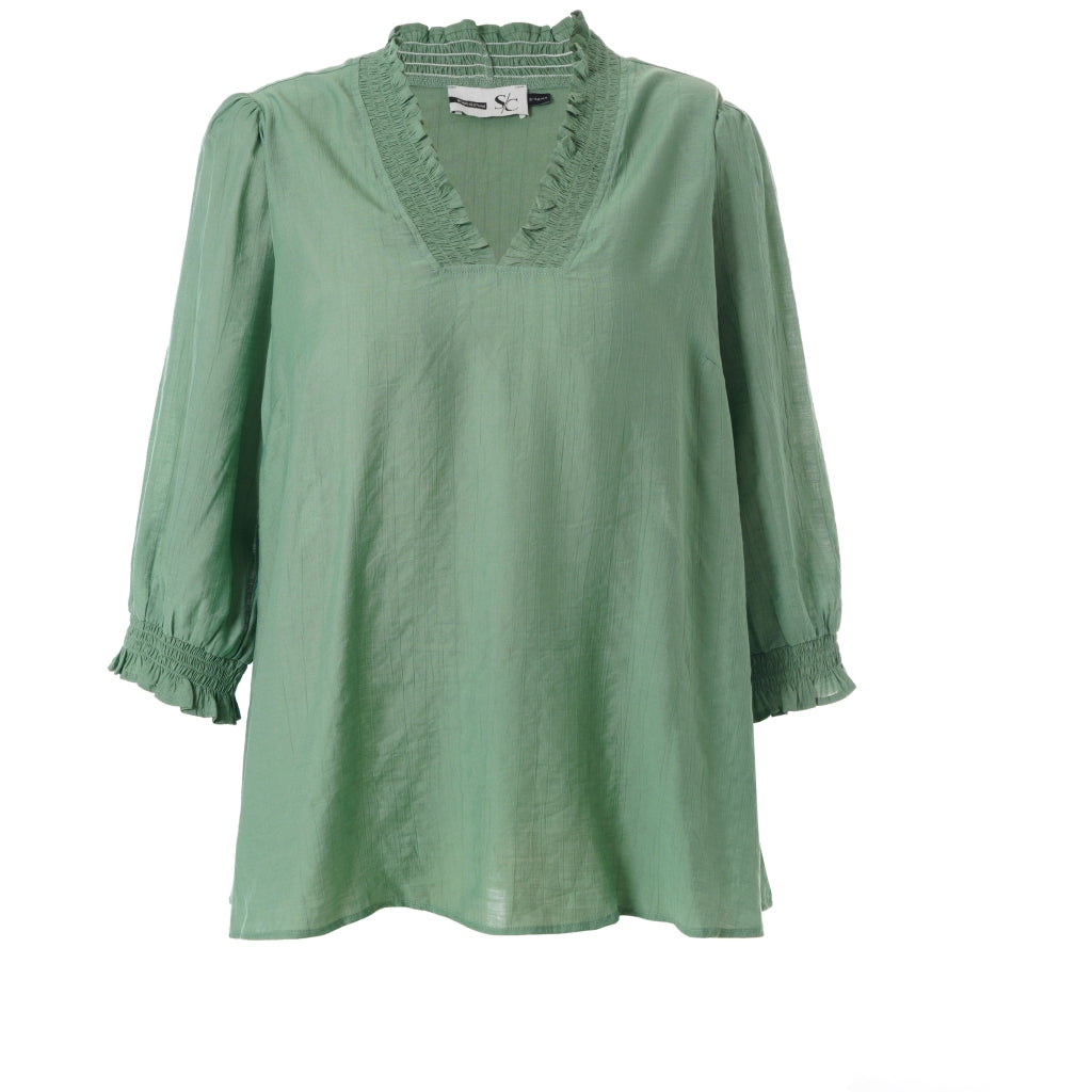 Studio SFeodora Blouse with smock neck Blouse Green