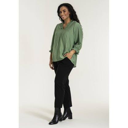 Studio SFeodora Blouse with smock neck Blouse Green