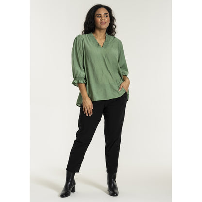 Studio SFeodora Blouse with smock neck Blouse Green