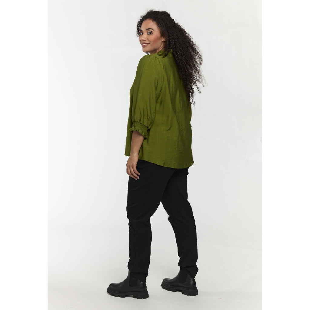 Studio SFeodora Blouse with smock neck Blouse Green