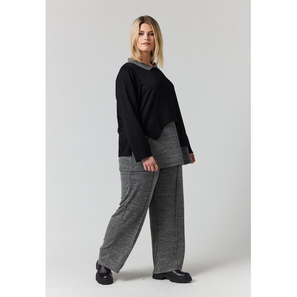 Studio SFie Blouse Blouse Black + Grey melange