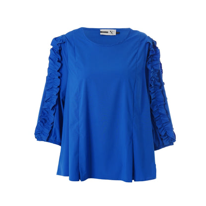 Studio SFillis Blouse with fun sleeves Blouse Cobolt Blue