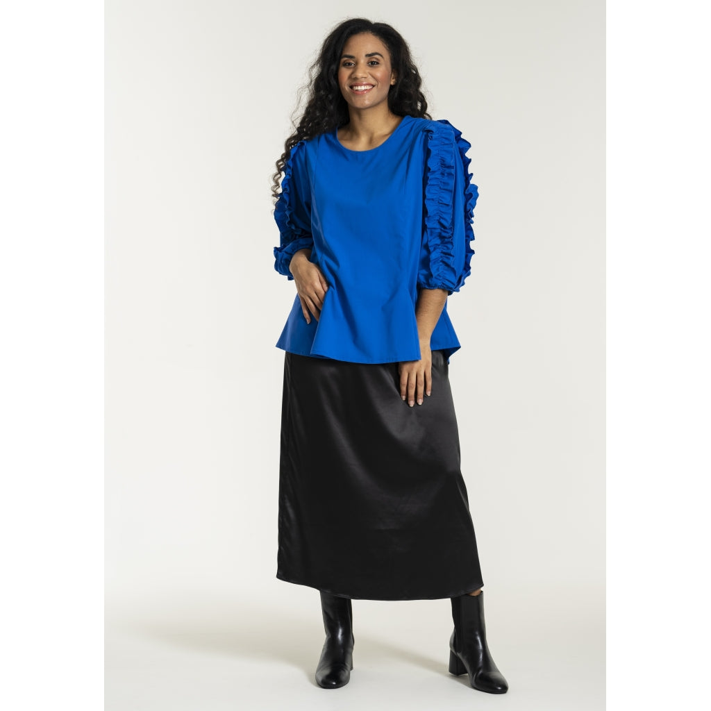 Studio SFillis Blouse with fun sleeves Blouse Cobolt Blue