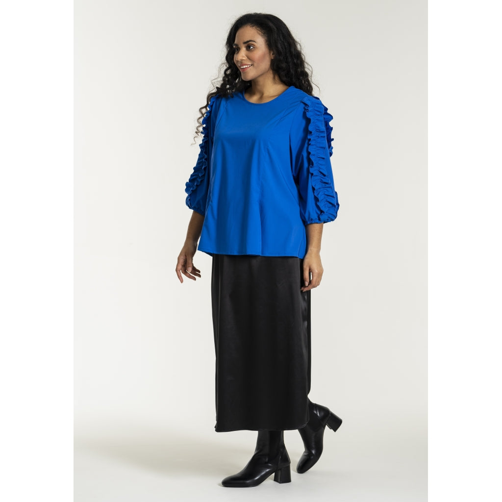 Studio SFillis Blouse with fun sleeves Blouse Cobolt Blue