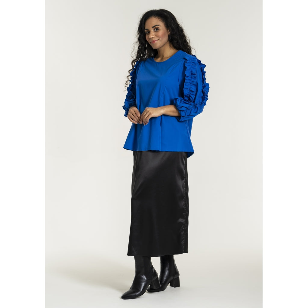 Studio SFillis Blouse with fun sleeves Blouse Cobolt Blue