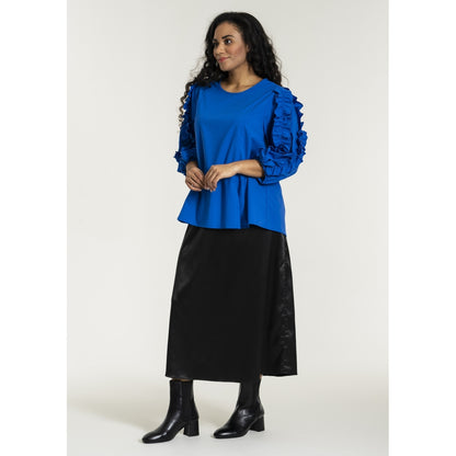 Studio SFillis Blouse with fun sleeves Blouse Cobolt Blue